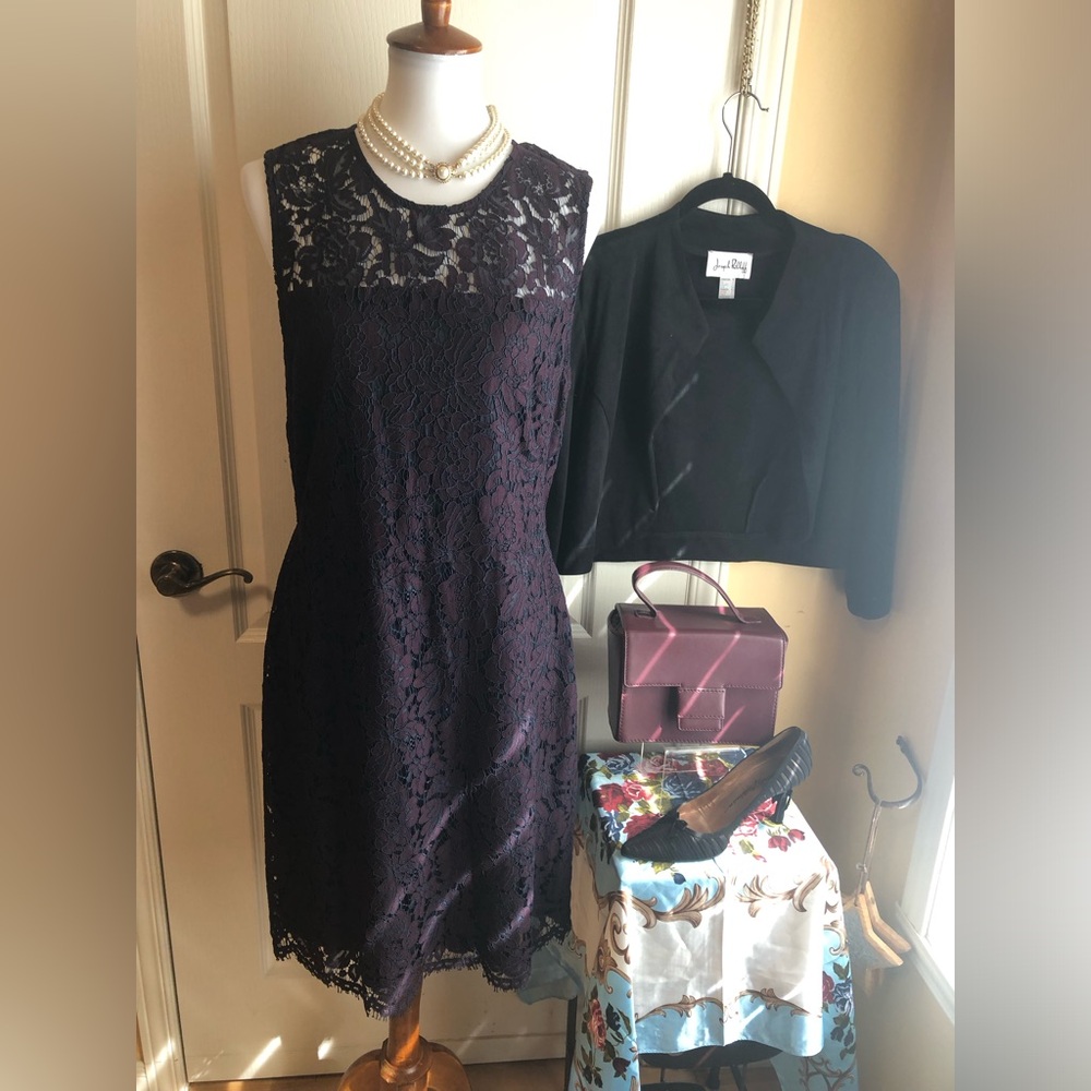 Banana Republic Factory Plum Lace Sheath Dress